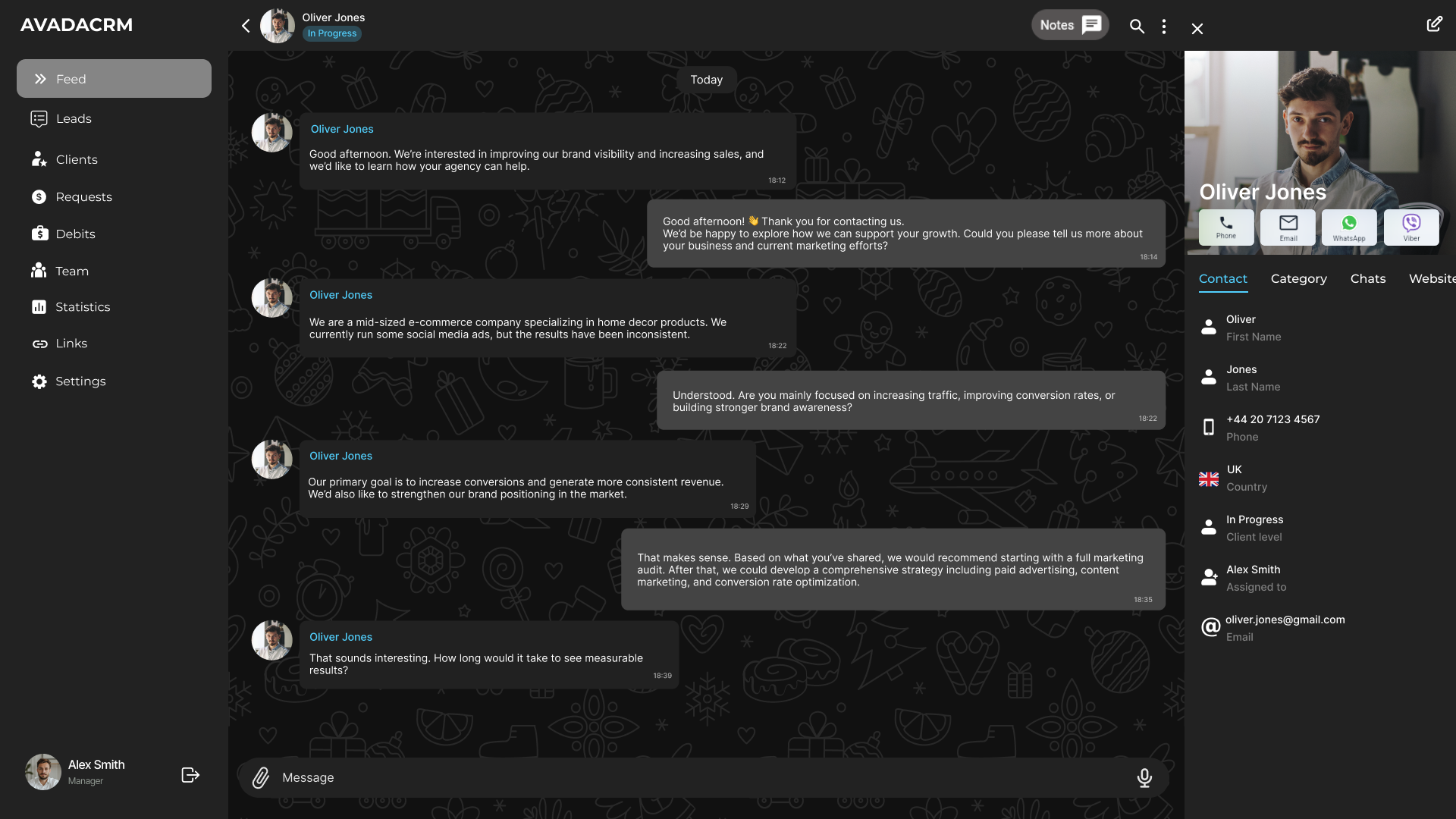 CRM in messenger format