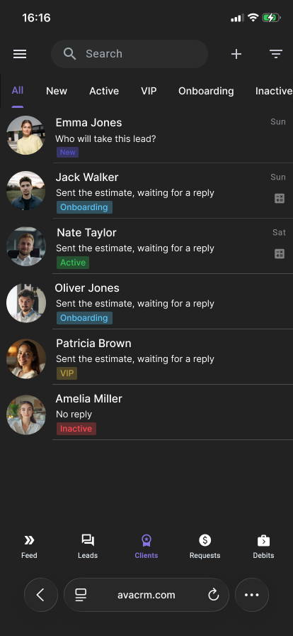 CRM in messenger format