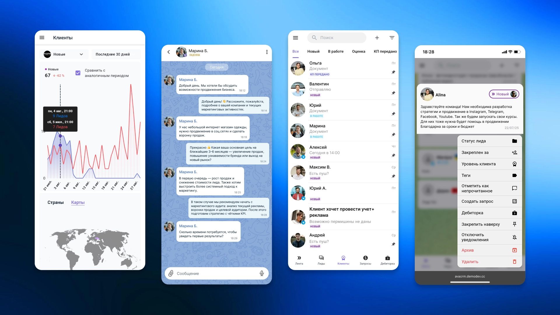 chat-oriented CRM AvaCRM