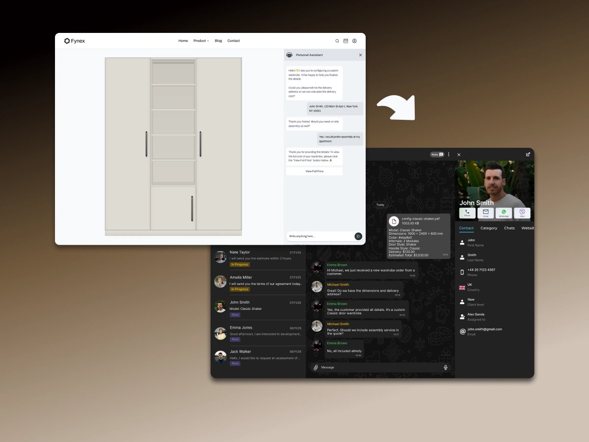 AvadaCRM AI Assistant Configurator for ecommerce