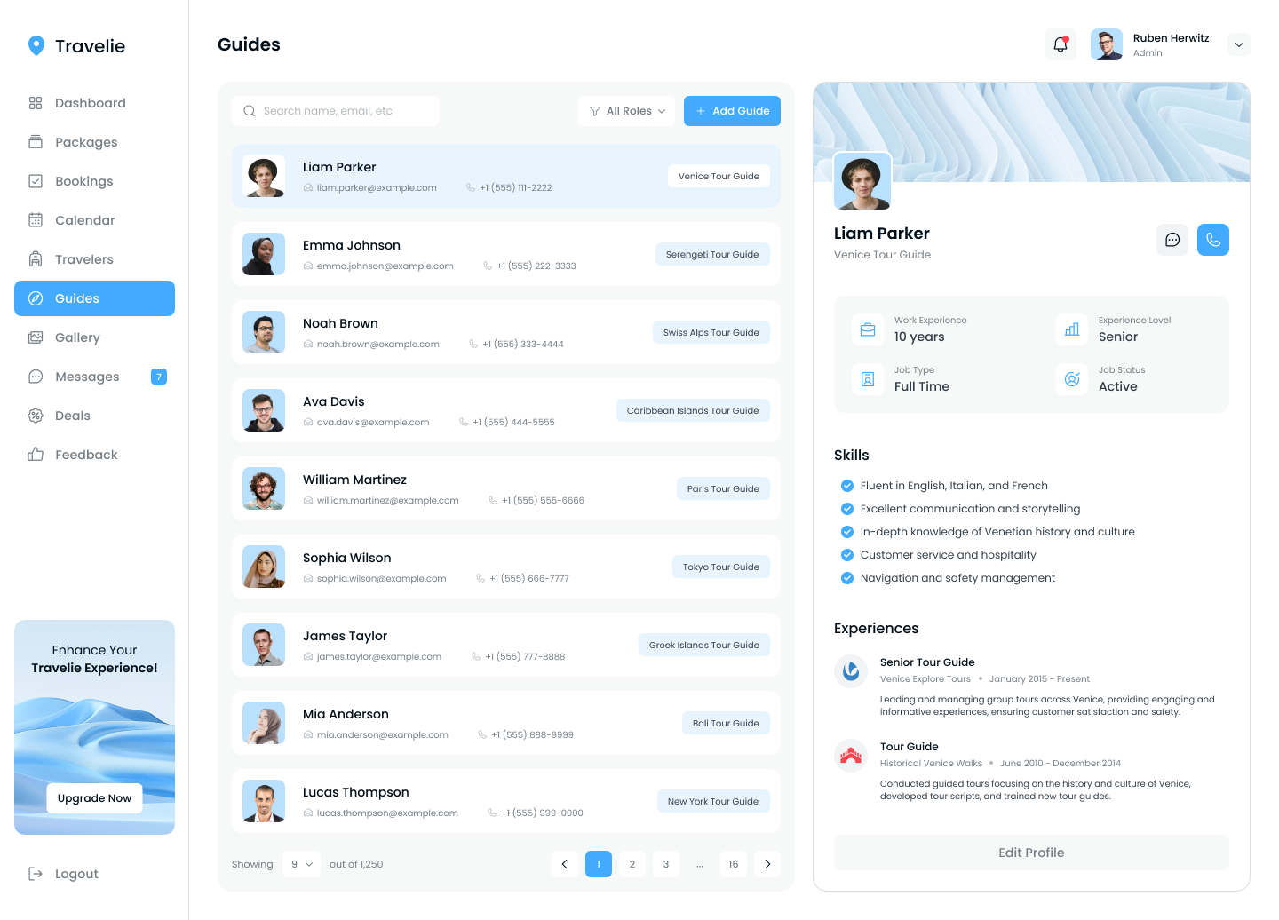 CRM for travel agency Guides
