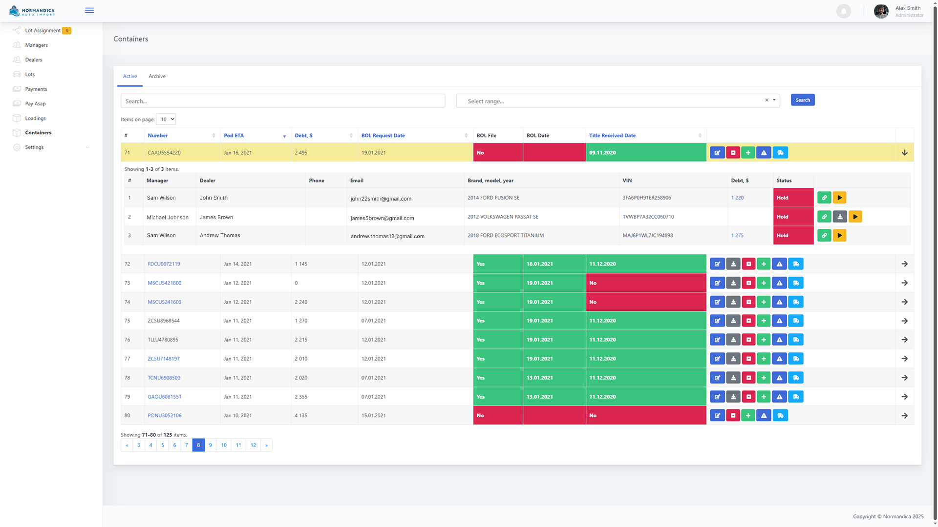 Normandica containers