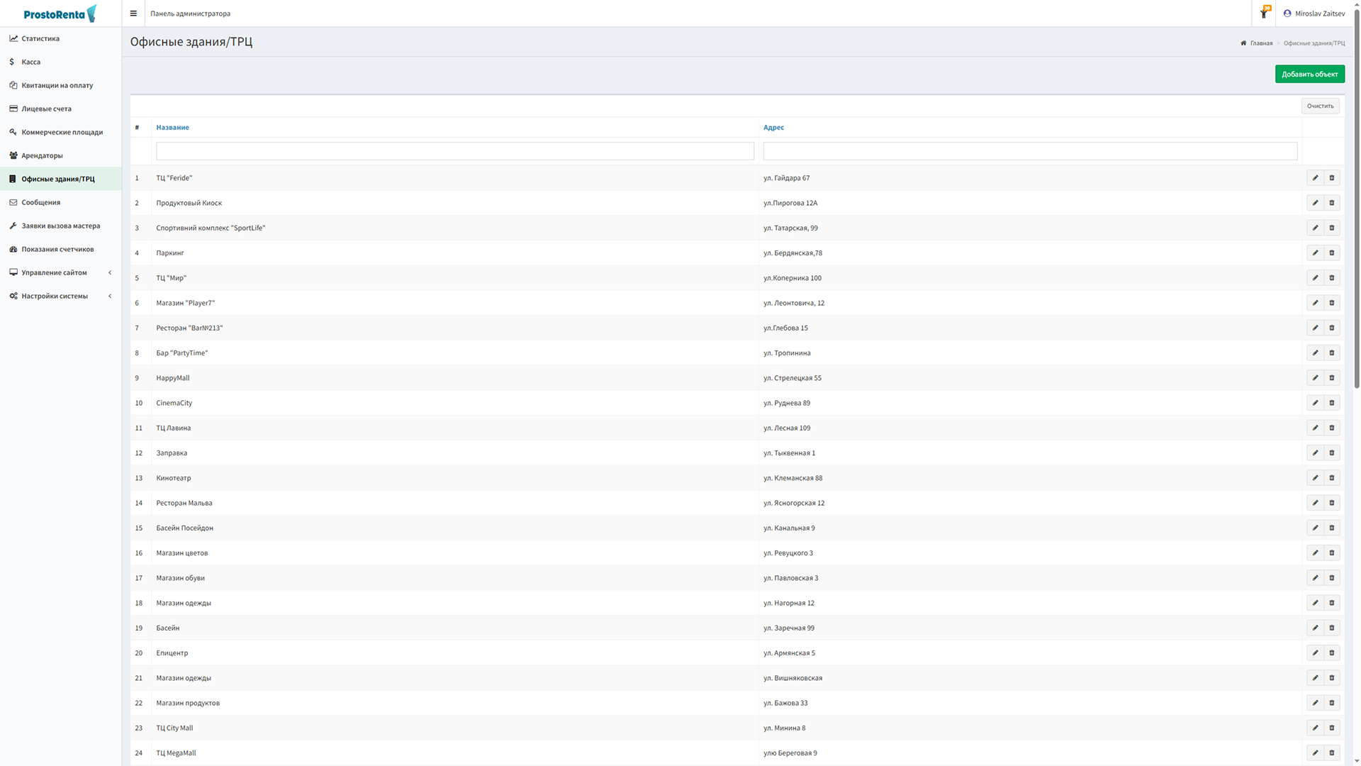 List of office buildings in CRM Prosto Renta