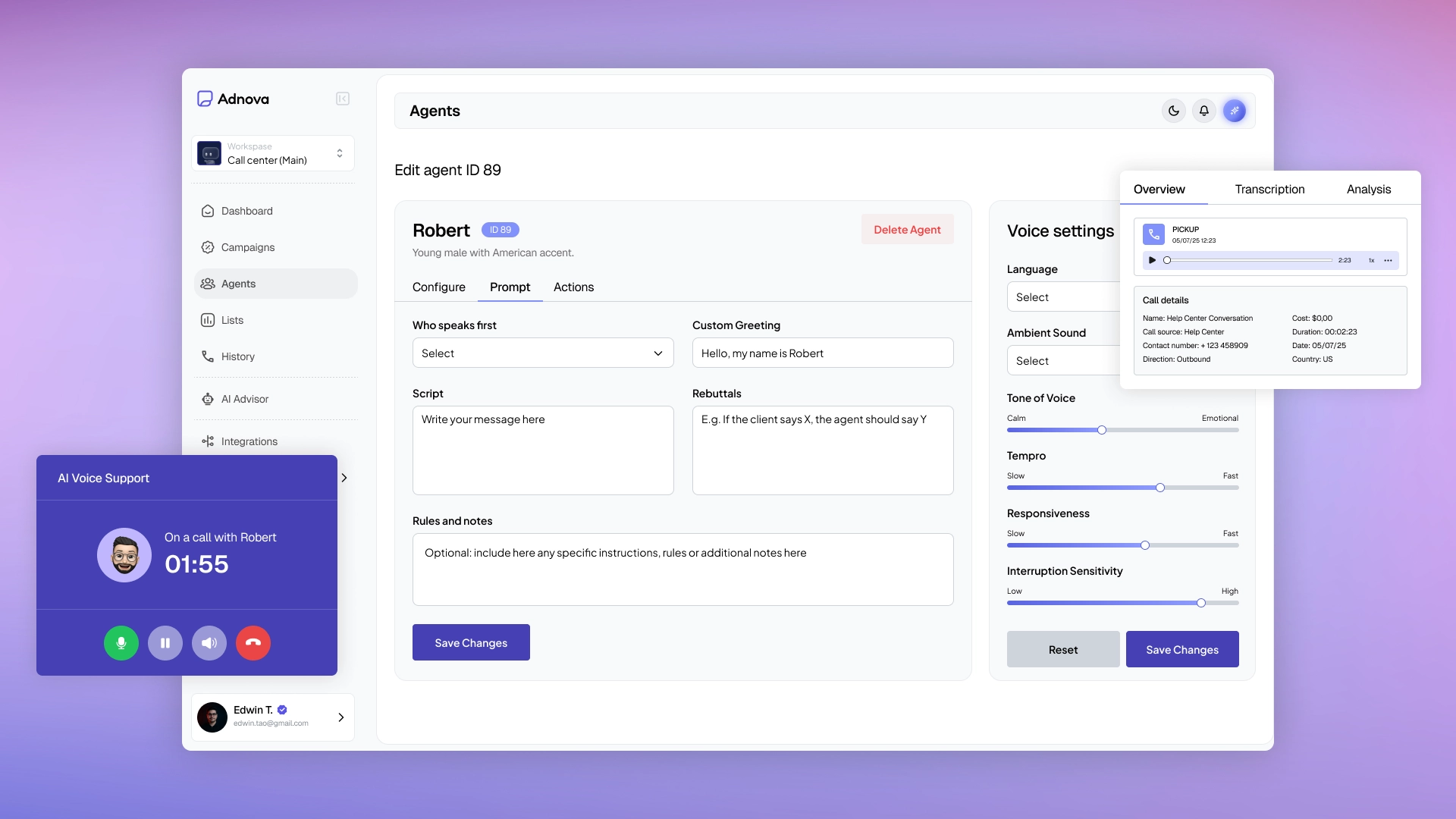 CRM integration with telephony and instant messaging