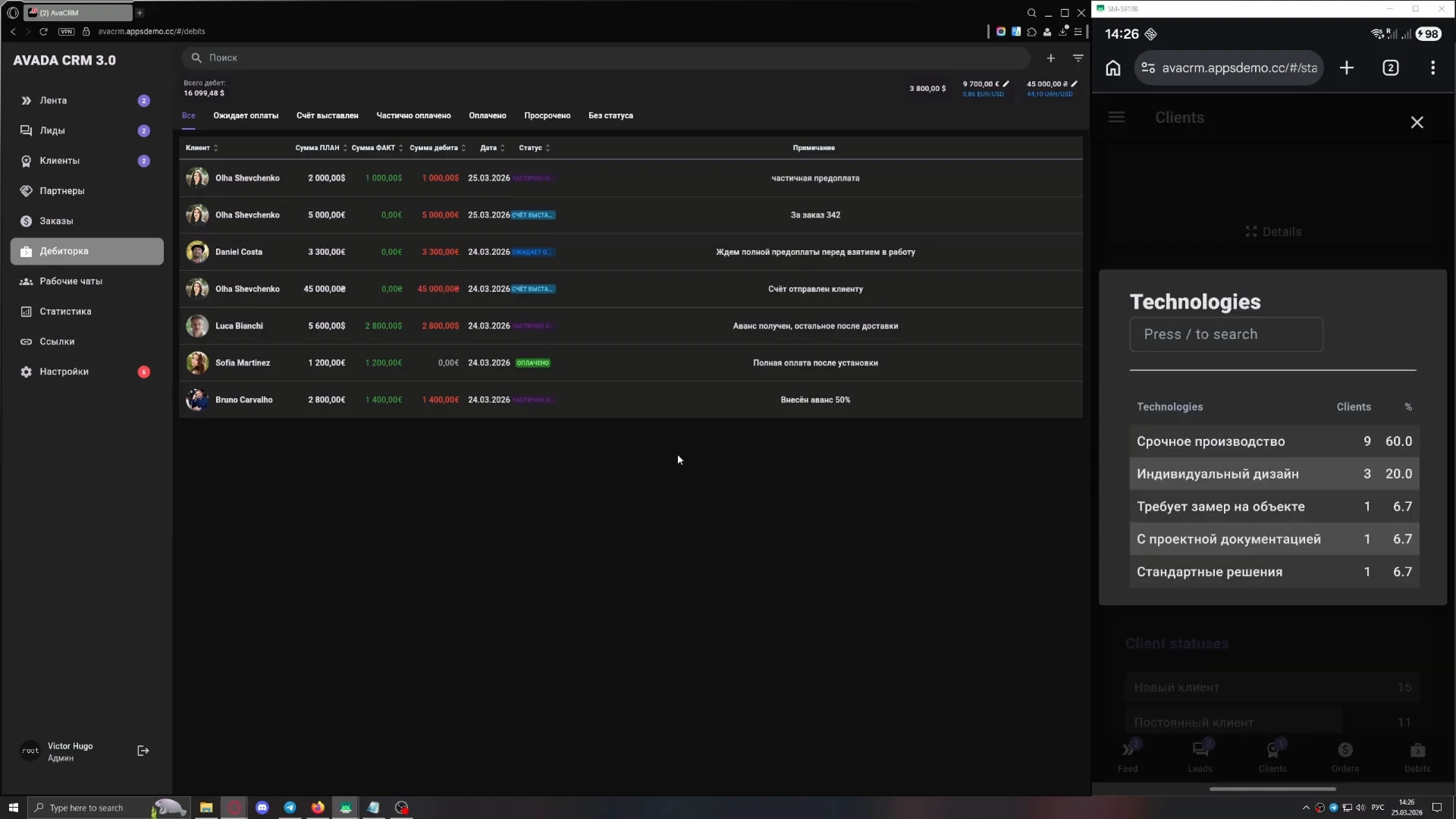 Облік дебіторки в CRM для виробництва, контроль оплат і фінансів у системі