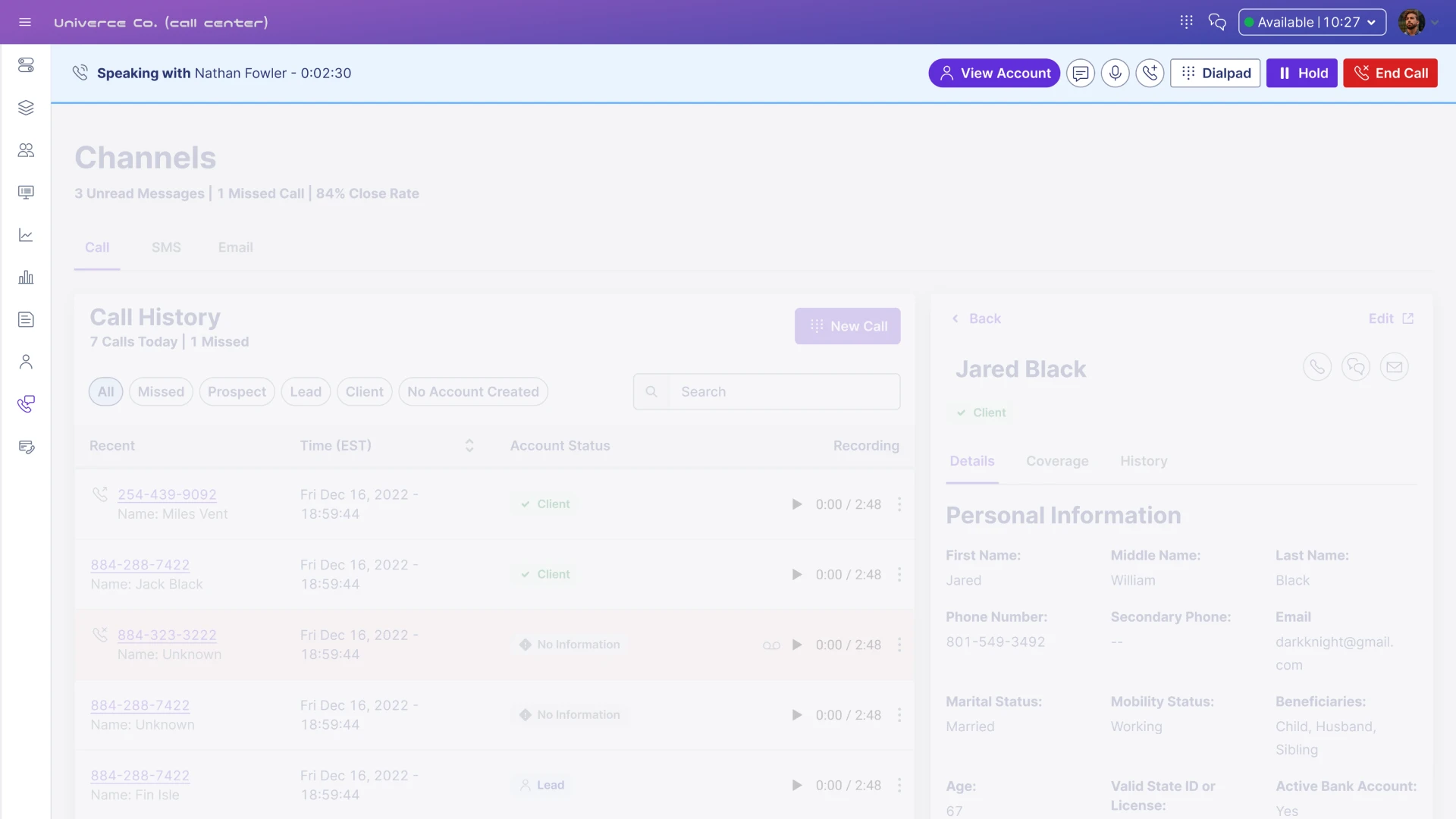 Спливаюче вікно вхідного дзвінка CRM для кол-центру