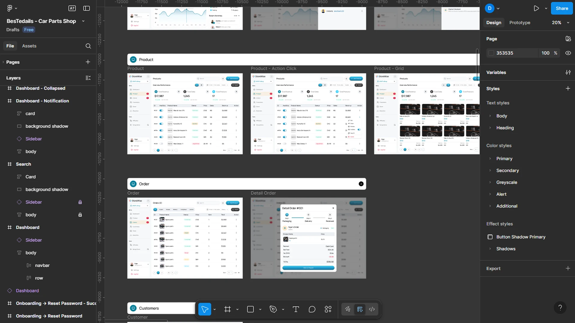 UI/UX Design Development for Car Shop CRM