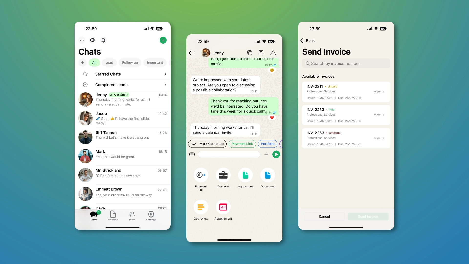 Messenger oriented CRM