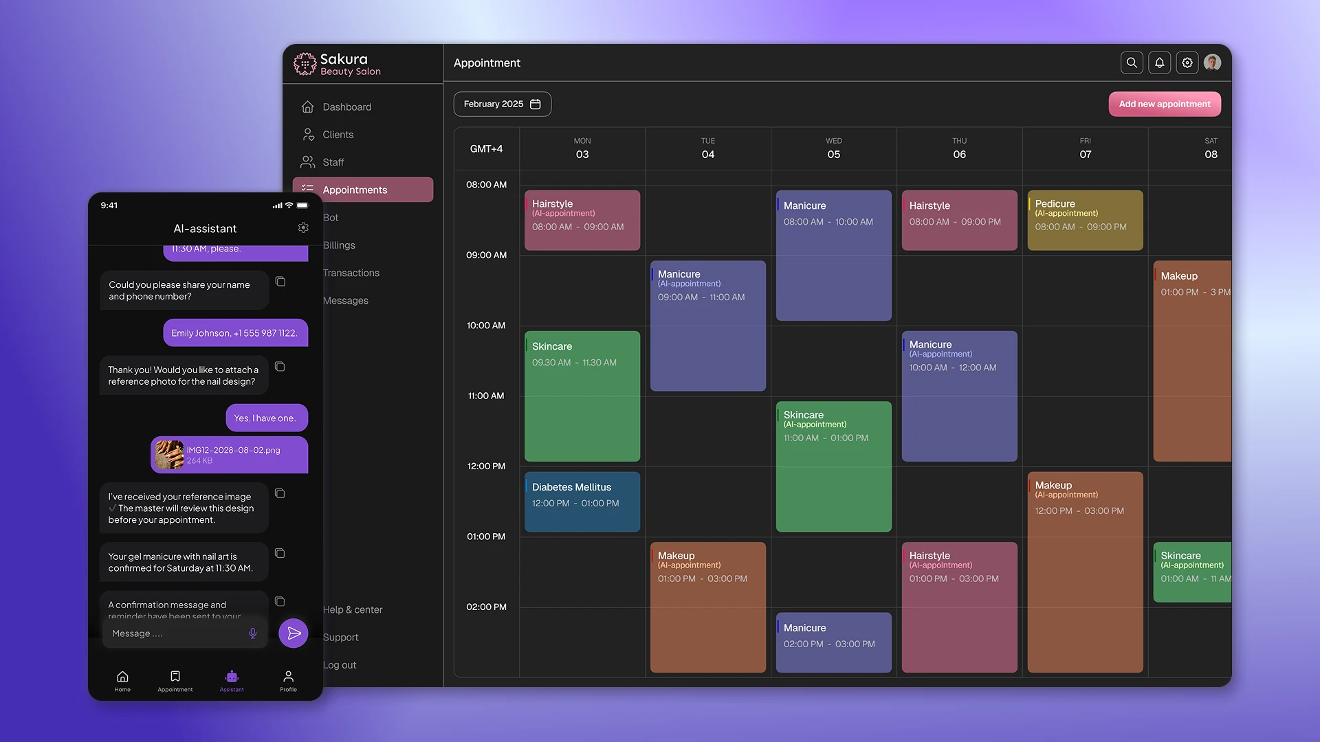 Managing customer appointments in CRM with AI admin