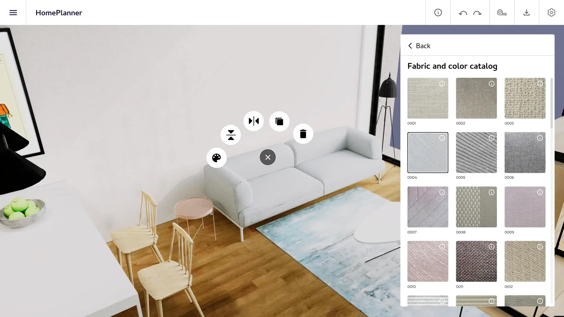 Furniture editing CRM with configurator module