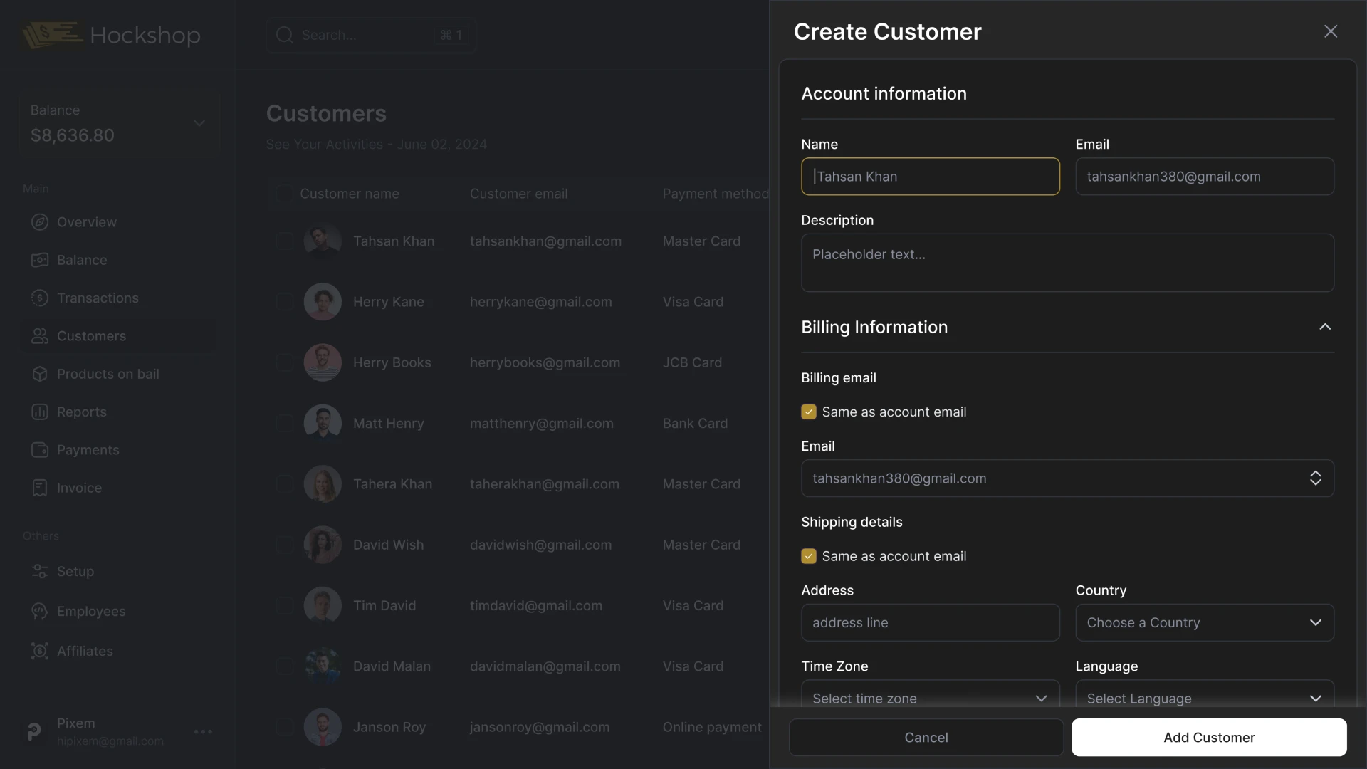 Form Create a CRM client for MFOs and pawnshops