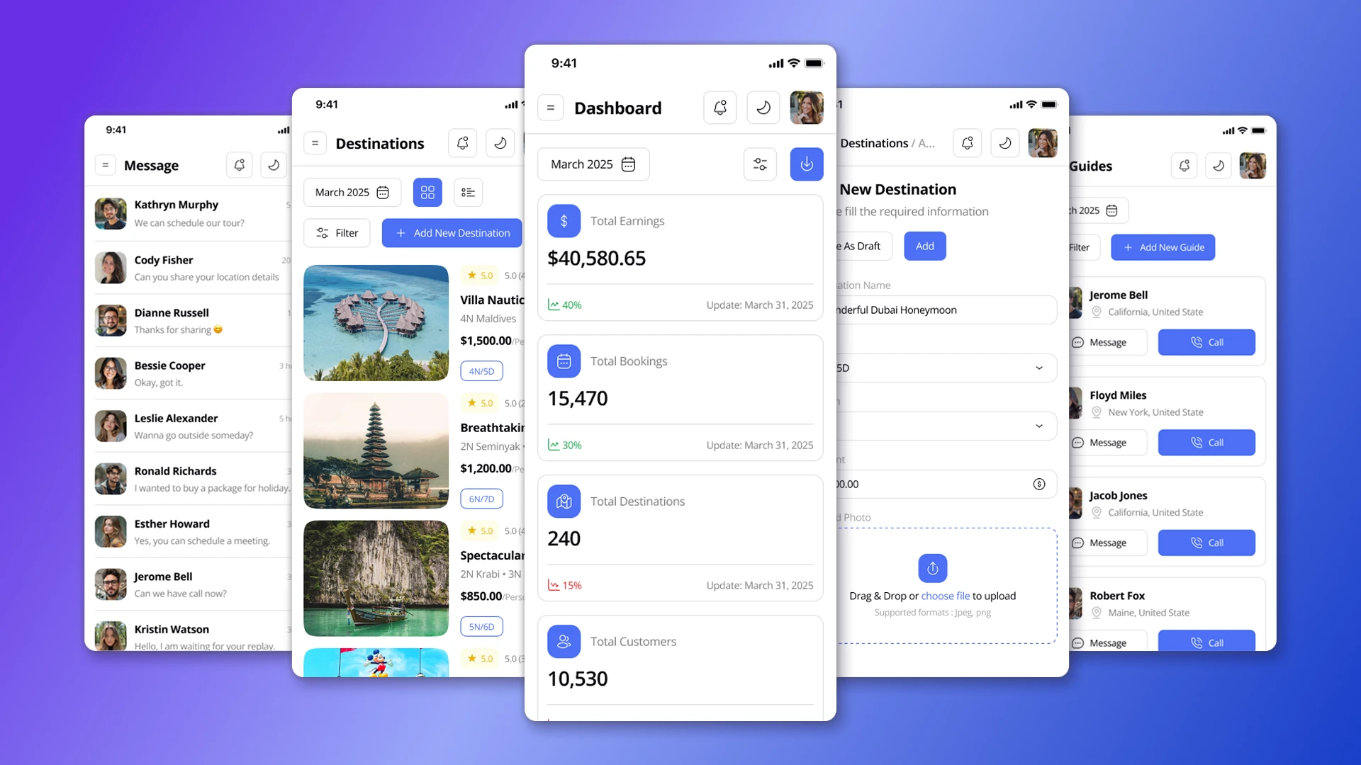Mobile version of CRM for a travel agency