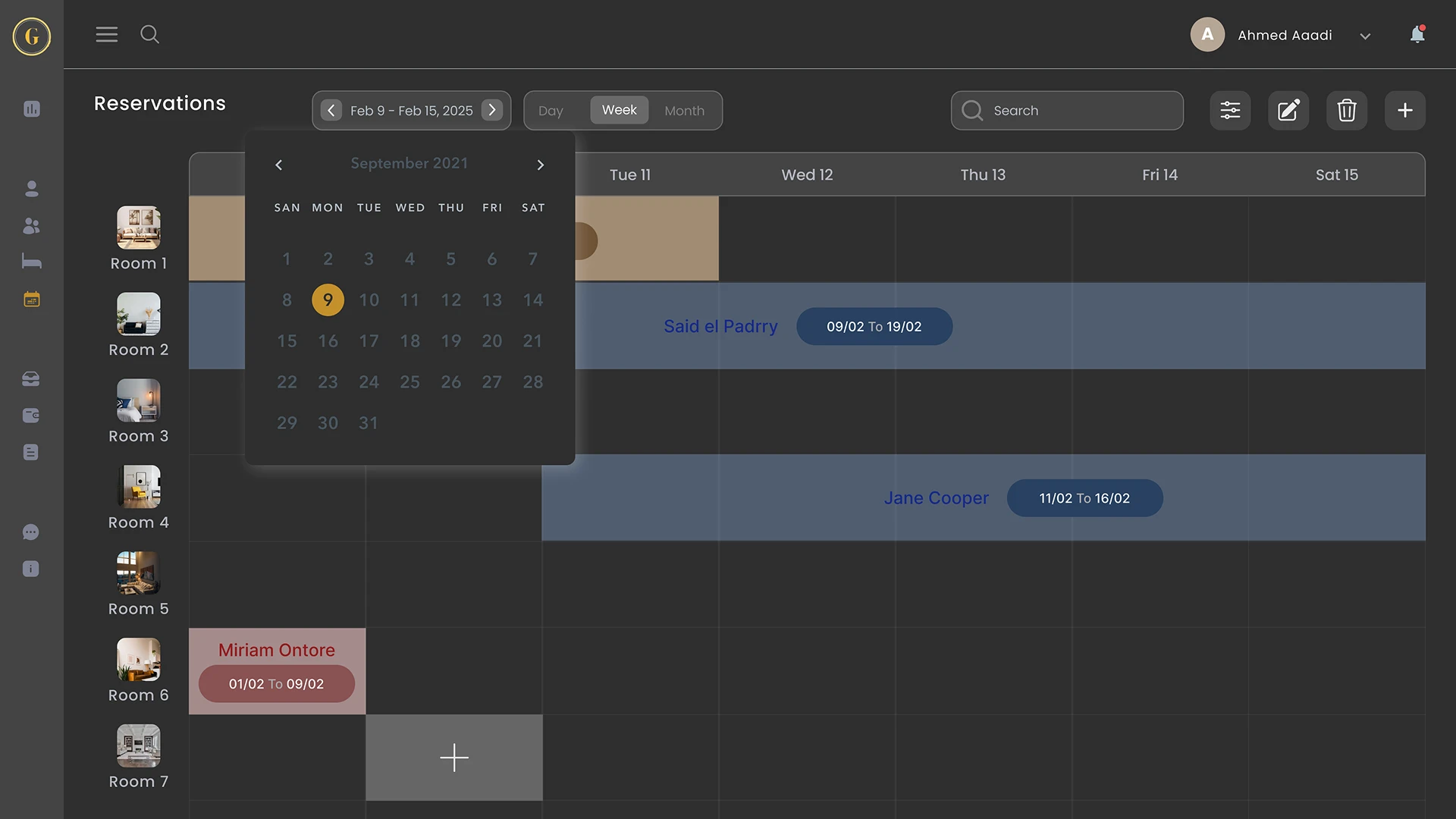 CRM Reservation Page for Hotels