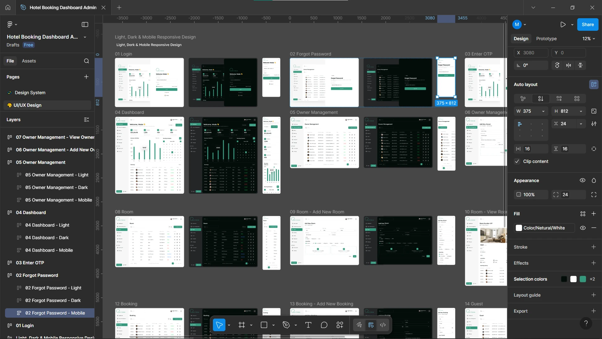 Hotel CRM UI/UX Design Development